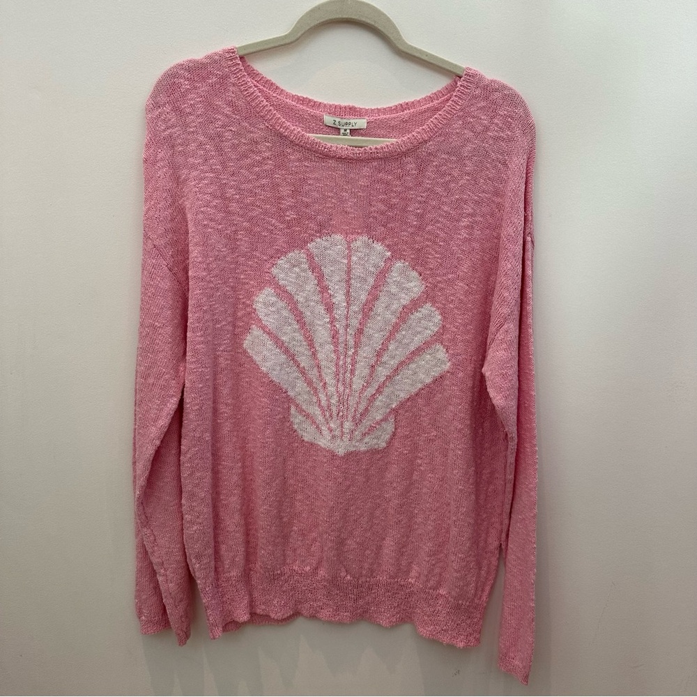 Z Supply Pink Knit Sweater with Shell